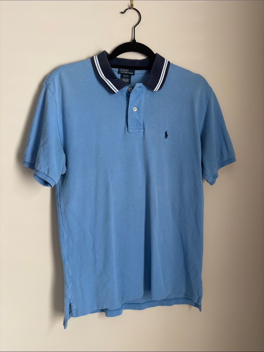 Polo by Ralph Lauren Light Blue Polo with Navy & White Trim
